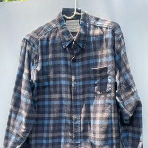 Original Weatherproof Vintage Flannel Shirt in blue/grey/black - Size Large